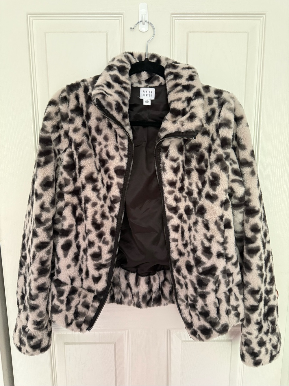 Women's Faux Fur Leopard Bomber Jacket